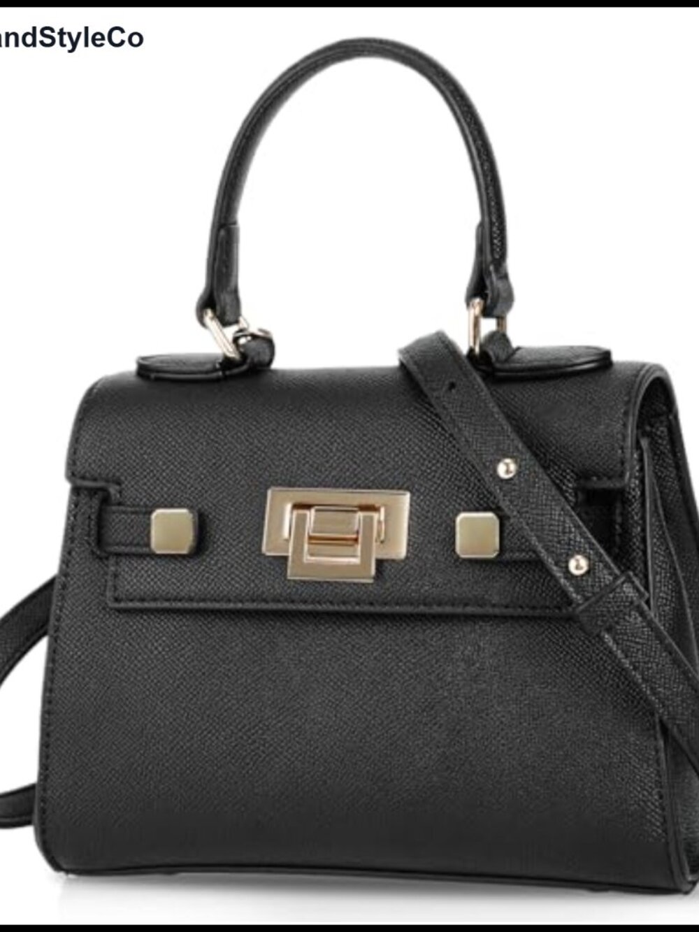 Mini Satchel Bag Faux Leather Top Handle Crossbody Purse Detachable Strap